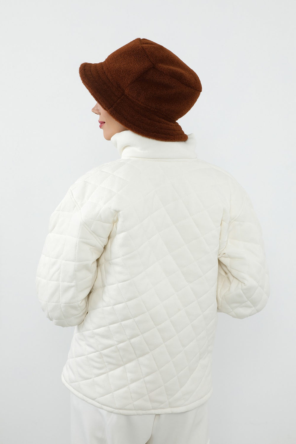 Winter Felted Wool Bucket Hat for Women, Warm and Soft Modest-Friendly Design Winter Bucket Hat,B-99DK