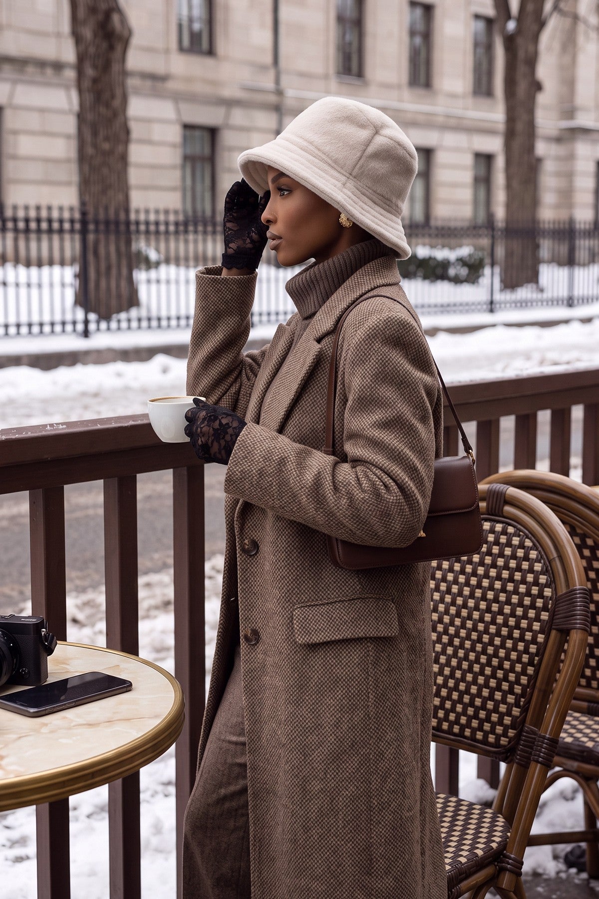 Winter Felted Wool Bucket Hat for Women, Warm and Soft Modest-Friendly Design Winter Bucket Hat,B-99DK