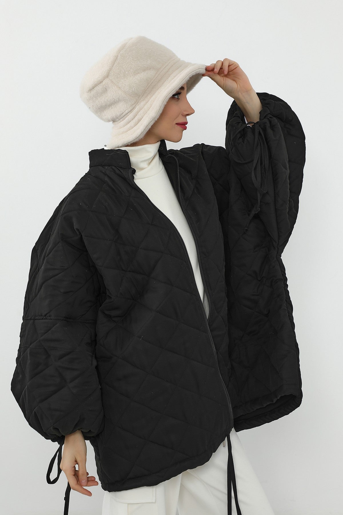Winter Felted Wool Bucket Hat for Women, Warm and Soft Modest-Friendly Design Winter Bucket Hat,B-99DK