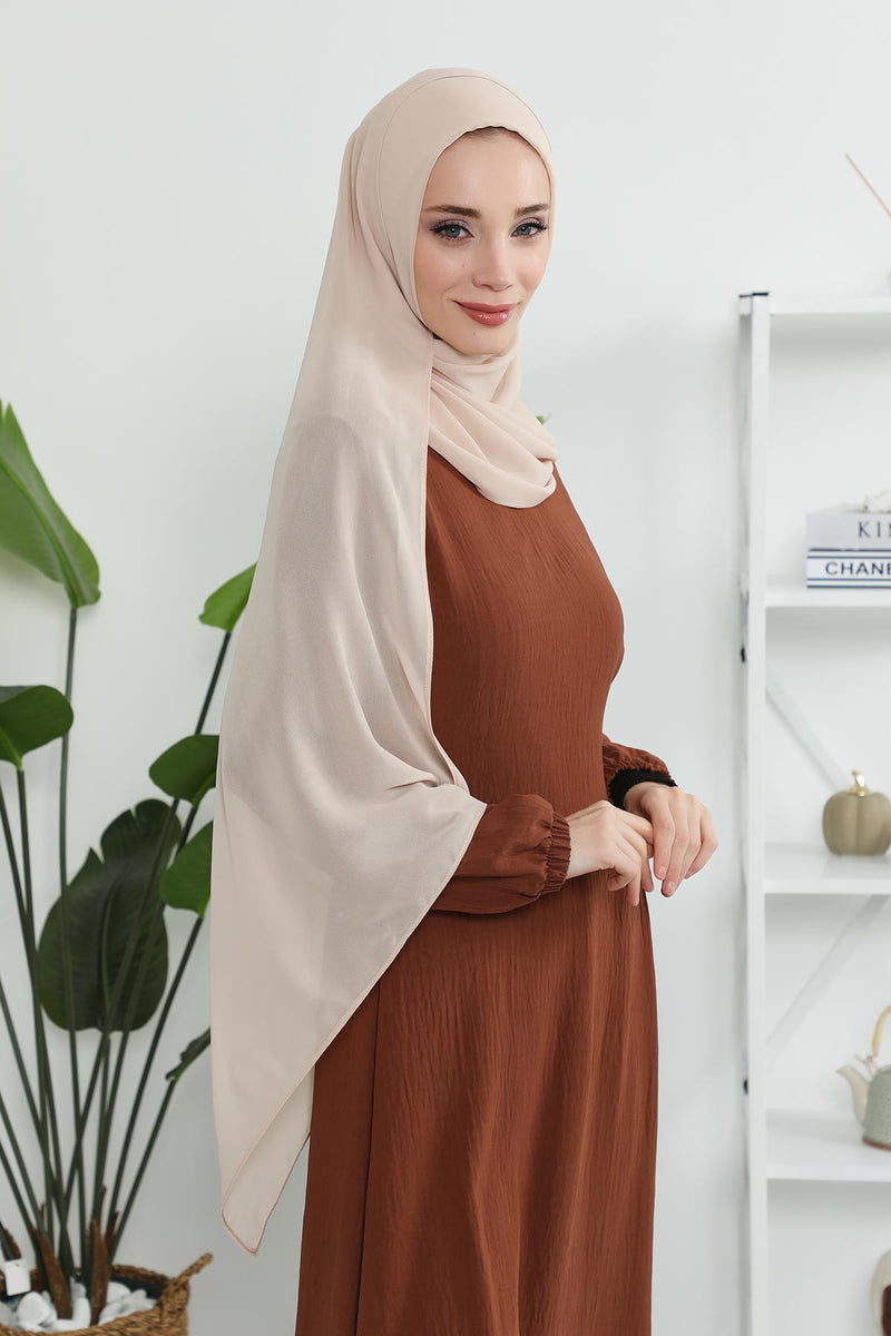 Women Instant Chiffon Shawl Modesty Turban Hijab Head Wrap Ready to Wear Women Headscarf made from Chiffon Fabric with Color Options,PS-11