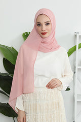 Women Instant Chiffon Shawl Modesty Turban Hijab Head Wrap Ready to Wear Women Headscarf made from Chiffon Fabric with Color Options,PS-11 Powder