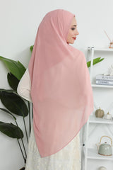 Women Instant Chiffon Shawl Modesty Turban Hijab Head Wrap Ready to Wear Women Headscarf made from Chiffon Fabric with Color Options,PS-11 Powder