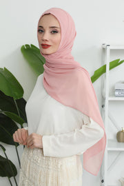 Women Instant Chiffon Shawl Modesty Turban Hijab Head Wrap Ready to Wear Women Headscarf made from Chiffon Fabric with Color Options,PS-11 Powder
