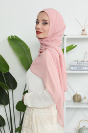 Women Instant Chiffon Shawl Modesty Turban Hijab Head Wrap Ready to Wear Women Headscarf made from Chiffon Fabric with Color Options,PS-11 Powder