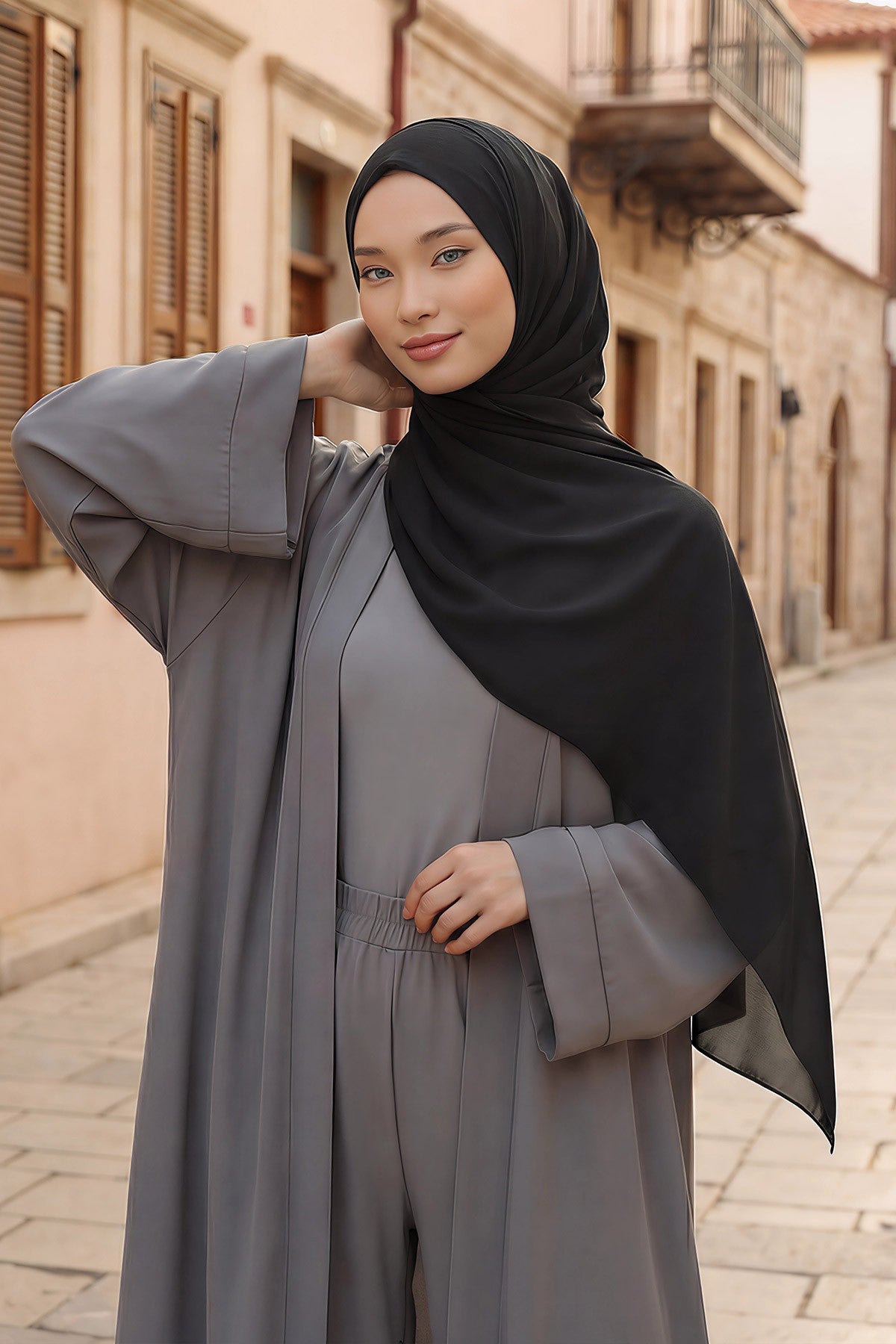 Women Instant Chiffon Shawl Modesty Turban Hijab Head Wrap Ready to Wear Women Headscarf made from Chiffon Fabric with Color Options,PS-11 Black