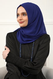 Women Instant Chiffon Shawl Modesty Turban Hijab Head Wrap Ready to Wear Women Headscarf made from Chiffon Fabric with Color Options,PS-11 Sax Blue