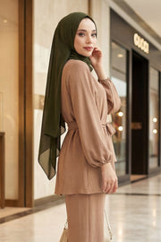Women Instant Chiffon Shawl Modesty Turban Hijab Head Wrap Ready to Wear Women Headscarf made from Chiffon Fabric with Color Options,PS-11 Army Green