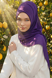 Women Instant Chiffon Shawl Modesty Turban Hijab Head Wrap Ready to Wear Women Headscarf made from Chiffon Fabric with Color Options,PS-11 Purple