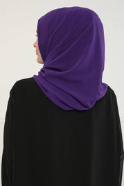 Women Instant Chiffon Shawl Modesty Turban Hijab Head Wrap Ready to Wear Women Headscarf made from Chiffon Fabric with Color Options,PS-11 Purple