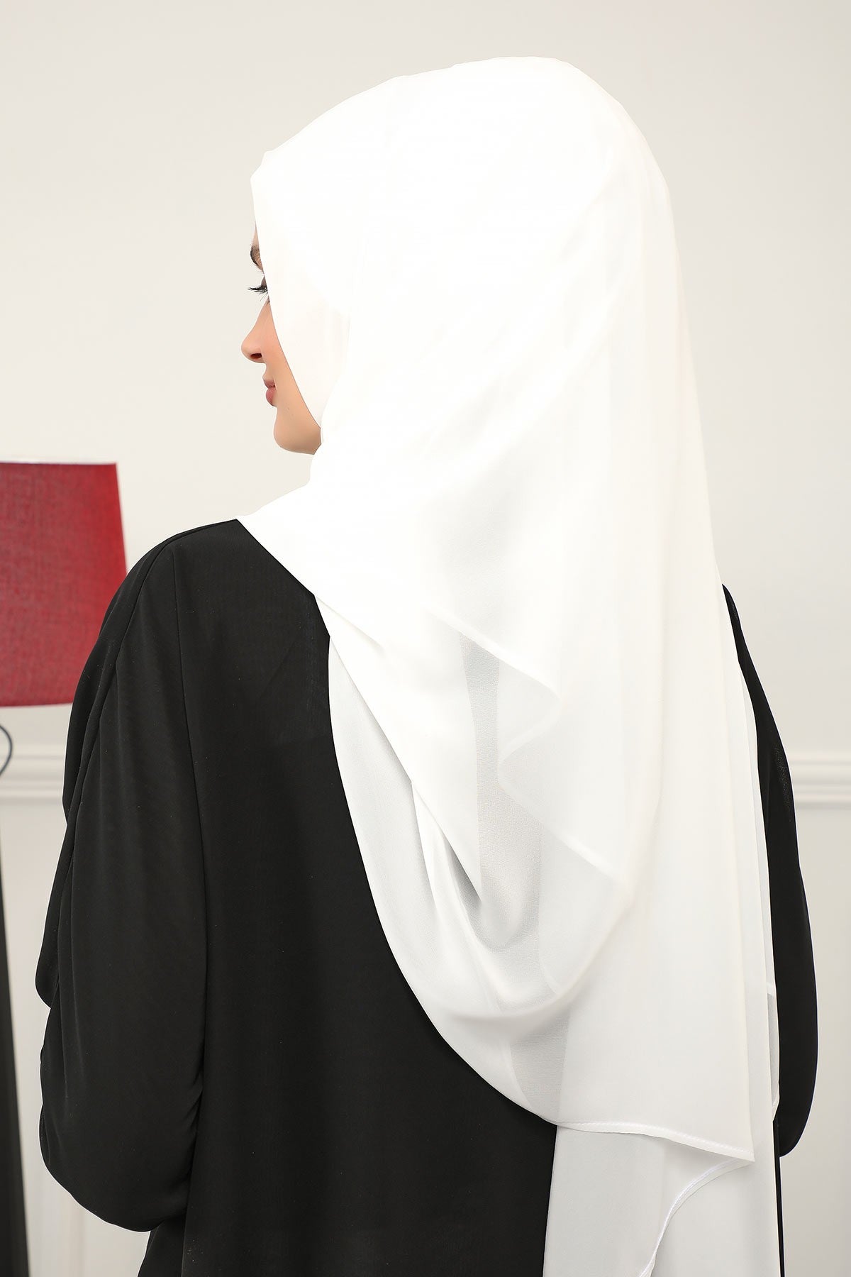 Women Instant Chiffon Shawl Modesty Turban Hijab Head Wrap Ready to Wear Women Headscarf made from Chiffon Fabric with Color Options,PS-11 Ivory