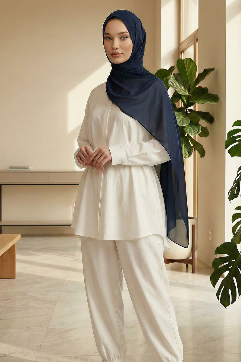 Women Instant Chiffon Shawl Modesty Turban Hijab Head Wrap Ready to Wear Women Headscarf made from Chiffon Fabric with Color Options,PS-11 Navy Blue