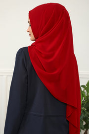 Women Instant Chiffon Shawl Modesty Turban Hijab Head Wrap Ready to Wear Women Headscarf made from Chiffon Fabric with Color Options,PS-11 Red