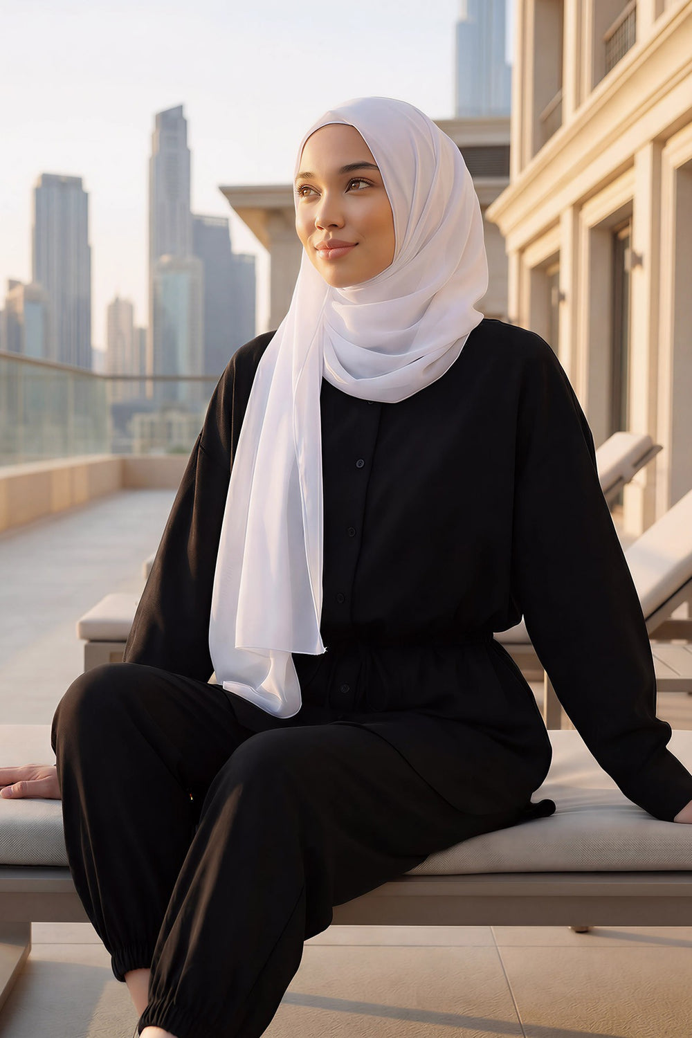 Women Instant Chiffon Shawl Modesty Turban Hijab Head Wrap Ready to Wear Women Headscarf made from Chiffon Fabric with Color Options,PS-11 White
