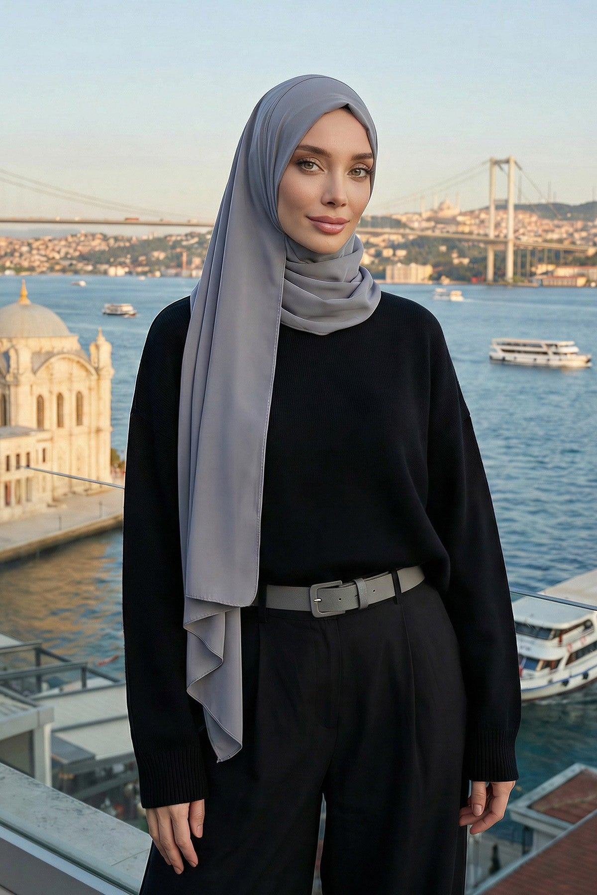 Women Instant Chiffon Shawl Modesty Turban Hijab Head Wrap Ready to Wear Women Headscarf made from Chiffon Fabric with Color Options,PS-11 Grey