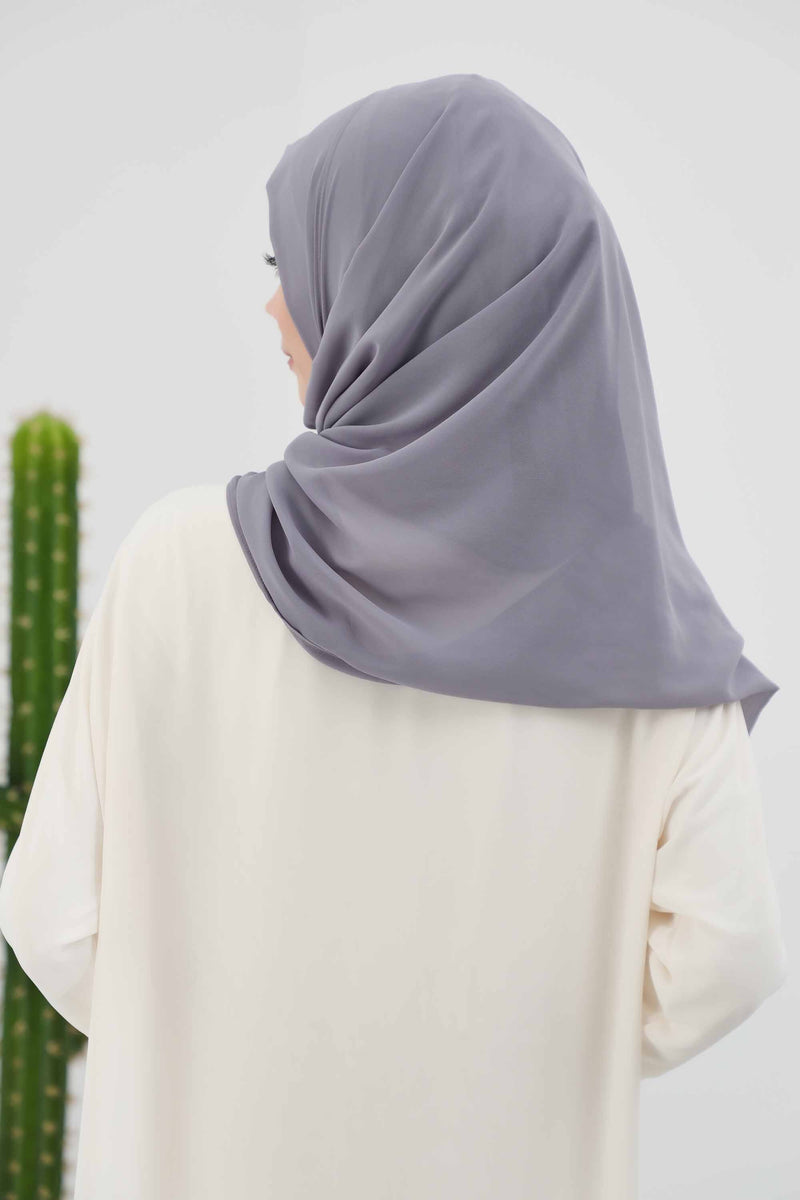 Women Instant Chiffon Shawl Modesty Turban Hijab Head Wrap Ready to Wear Women Headscarf made from Chiffon Fabric with Color Options,PS-11 Grey
