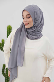 Women Instant Chiffon Shawl Modesty Turban Hijab Head Wrap Ready to Wear Women Headscarf made from Chiffon Fabric with Color Options,PS-11 Grey