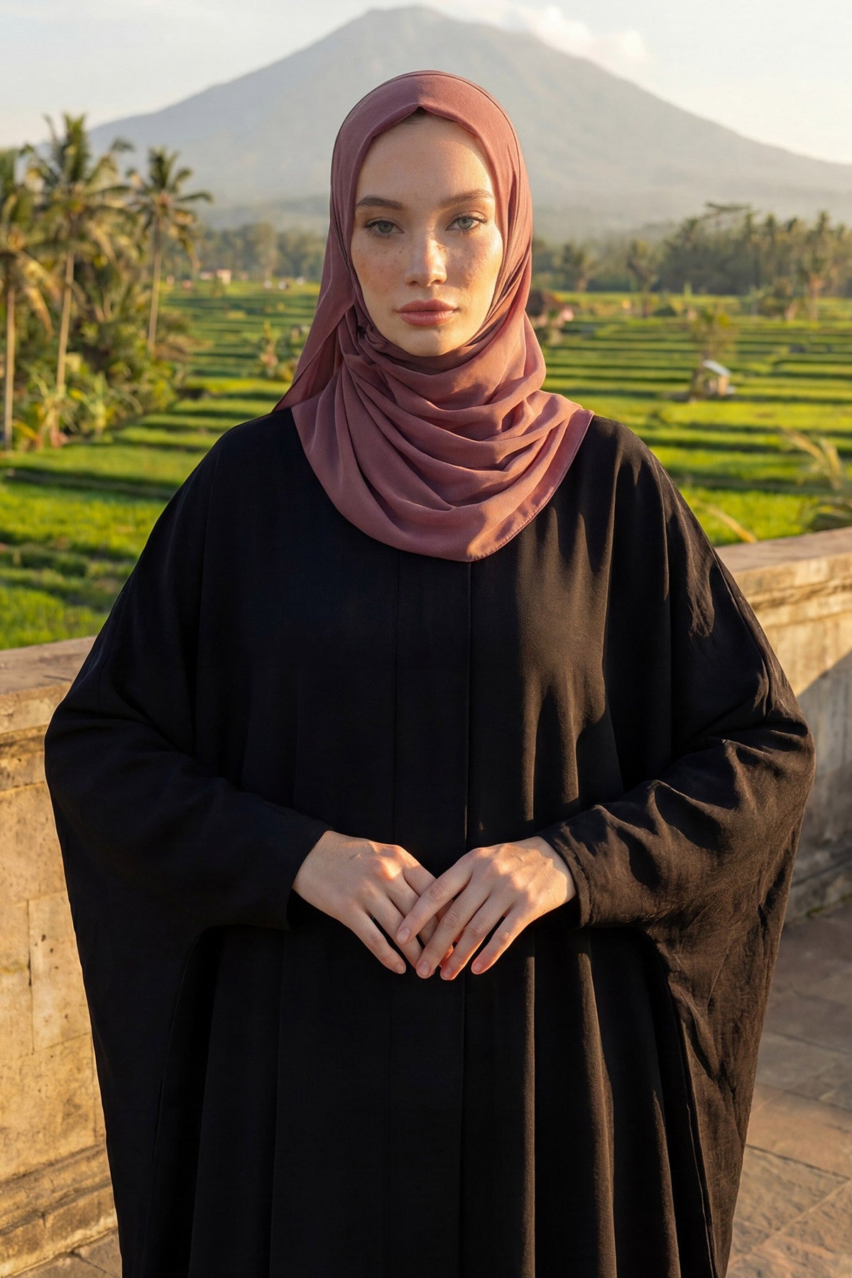 Women Instant Chiffon Shawl Modesty Turban Hijab Head Wrap Ready to Wear Women Headscarf made from Chiffon Fabric with Color Options,PS-11 Dusty Rose