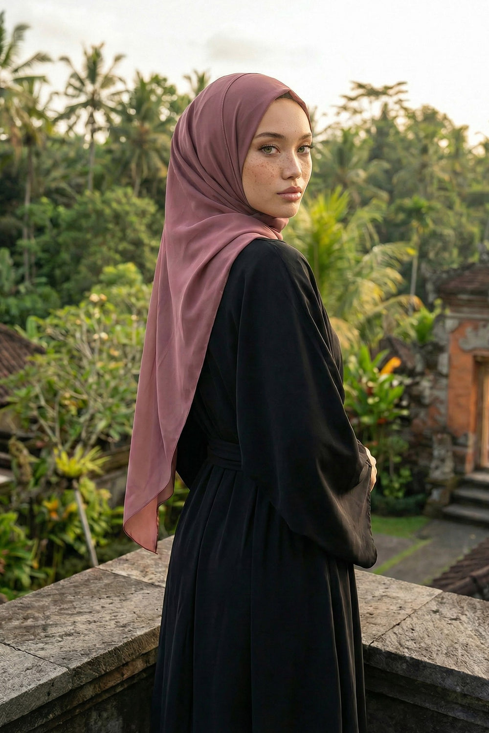 Women Instant Chiffon Shawl Modesty Turban Hijab Head Wrap Ready to Wear Women Headscarf made from Chiffon Fabric with Color Options,PS-11 Dusty Rose