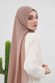 Women Instant Chiffon Shawl Modesty Turban Hijab Head Wrap Ready to Wear Women Headscarf made from Chiffon Fabric with Color Options,PS-11 Dark Mink