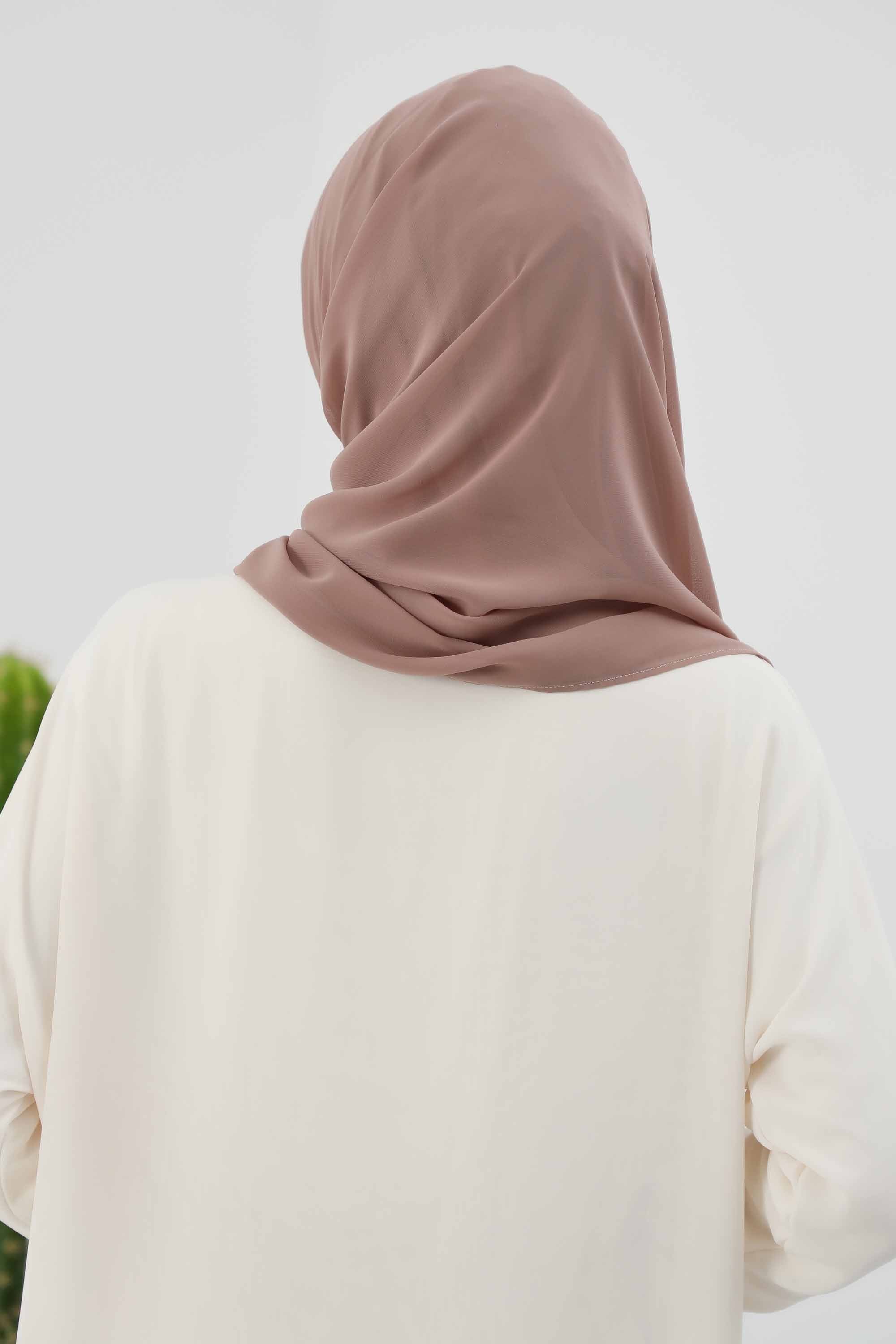 Women Instant Chiffon Shawl Modesty Turban Hijab Head Wrap Ready to Wear Women Headscarf made from Chiffon Fabric with Color Options,PS-11 Dark Mink