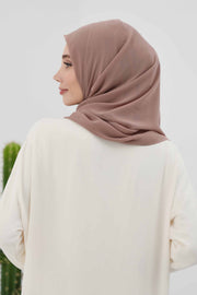 Women Instant Chiffon Shawl Modesty Turban Hijab Head Wrap Ready to Wear Women Headscarf made from Chiffon Fabric with Color Options,PS-11 Dark Mink