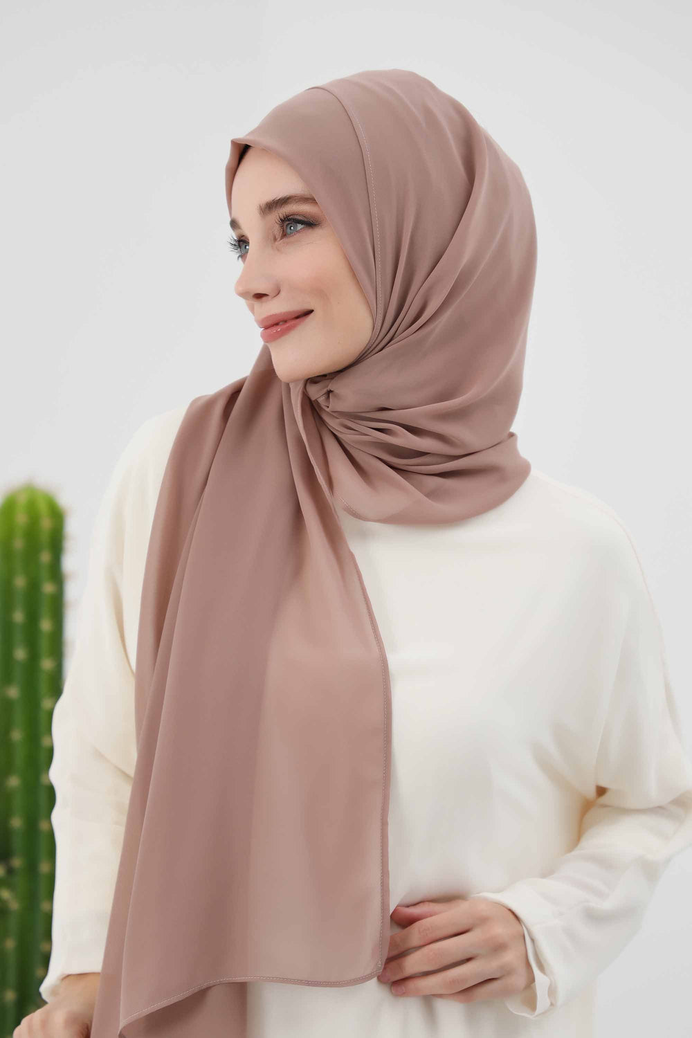 Women Instant Chiffon Shawl Modesty Turban Hijab Head Wrap Ready to Wear Women Headscarf made from Chiffon Fabric with Color Options,PS-11 Dark Mink