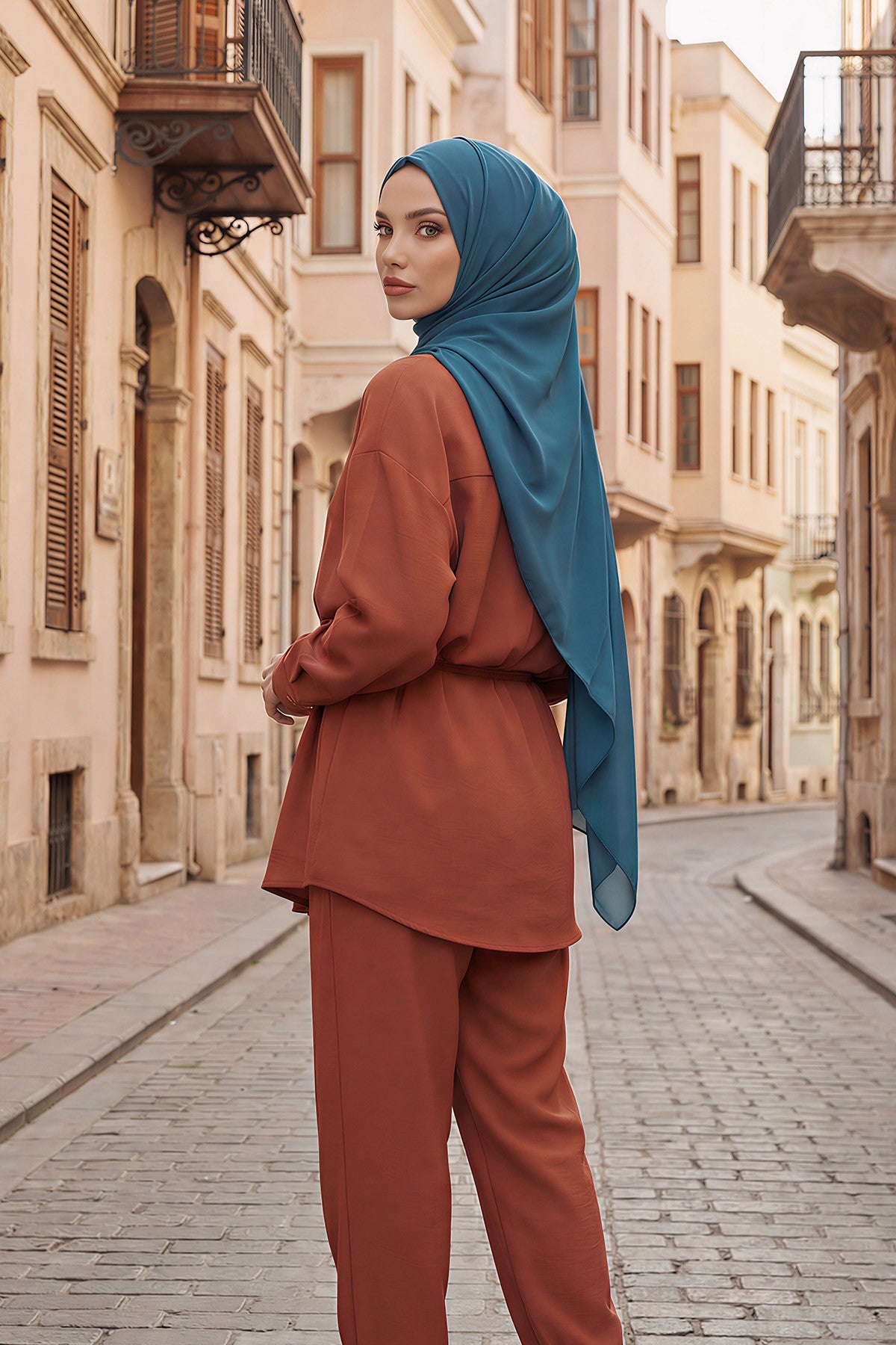 Women Instant Chiffon Shawl Modesty Turban Hijab Head Wrap Ready to Wear Women Headscarf made from Chiffon Fabric with Color Options,PS-11 Petrol Blue