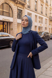 Women Instant Chiffon Shawl Modesty Turban Hijab Head Wrap Ready to Wear Women Headscarf made from Chiffon Fabric with Color Options,PS-11 İndigo