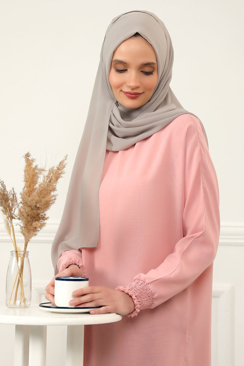 Women Instant Chiffon Shawl Modesty Turban Hijab Head Wrap Ready to Wear Women Headscarf made from Chiffon Fabric with Color Options,PS-11 Mink