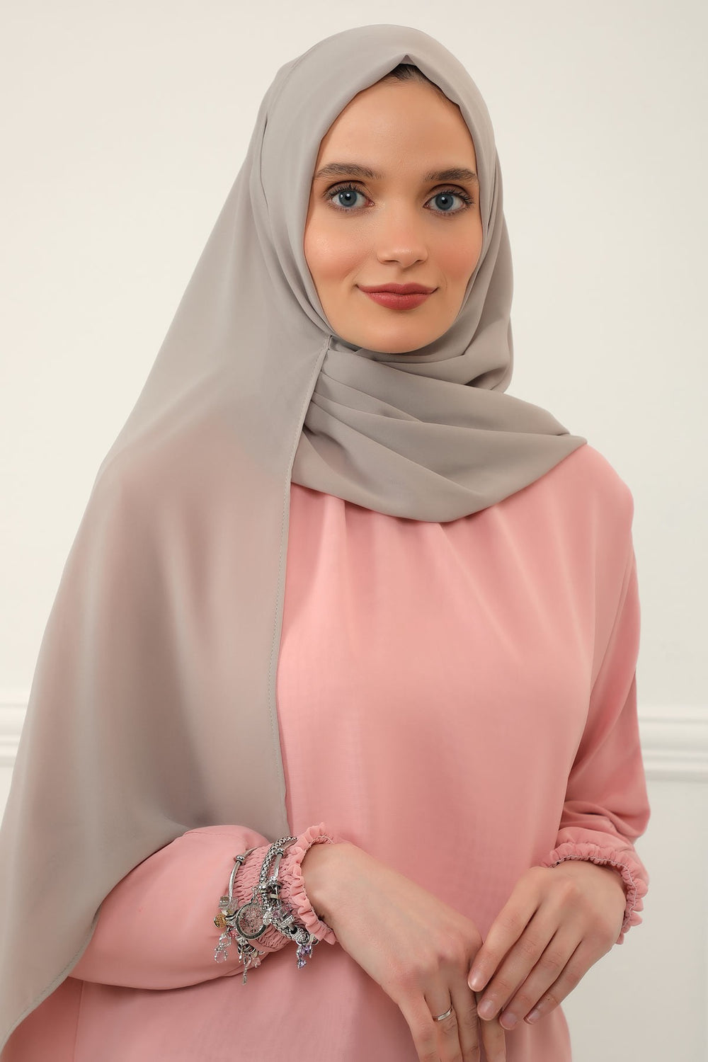 Women Instant Chiffon Shawl Modesty Turban Hijab Head Wrap Ready to Wear Women Headscarf made from Chiffon Fabric with Color Options,PS-11 Mink