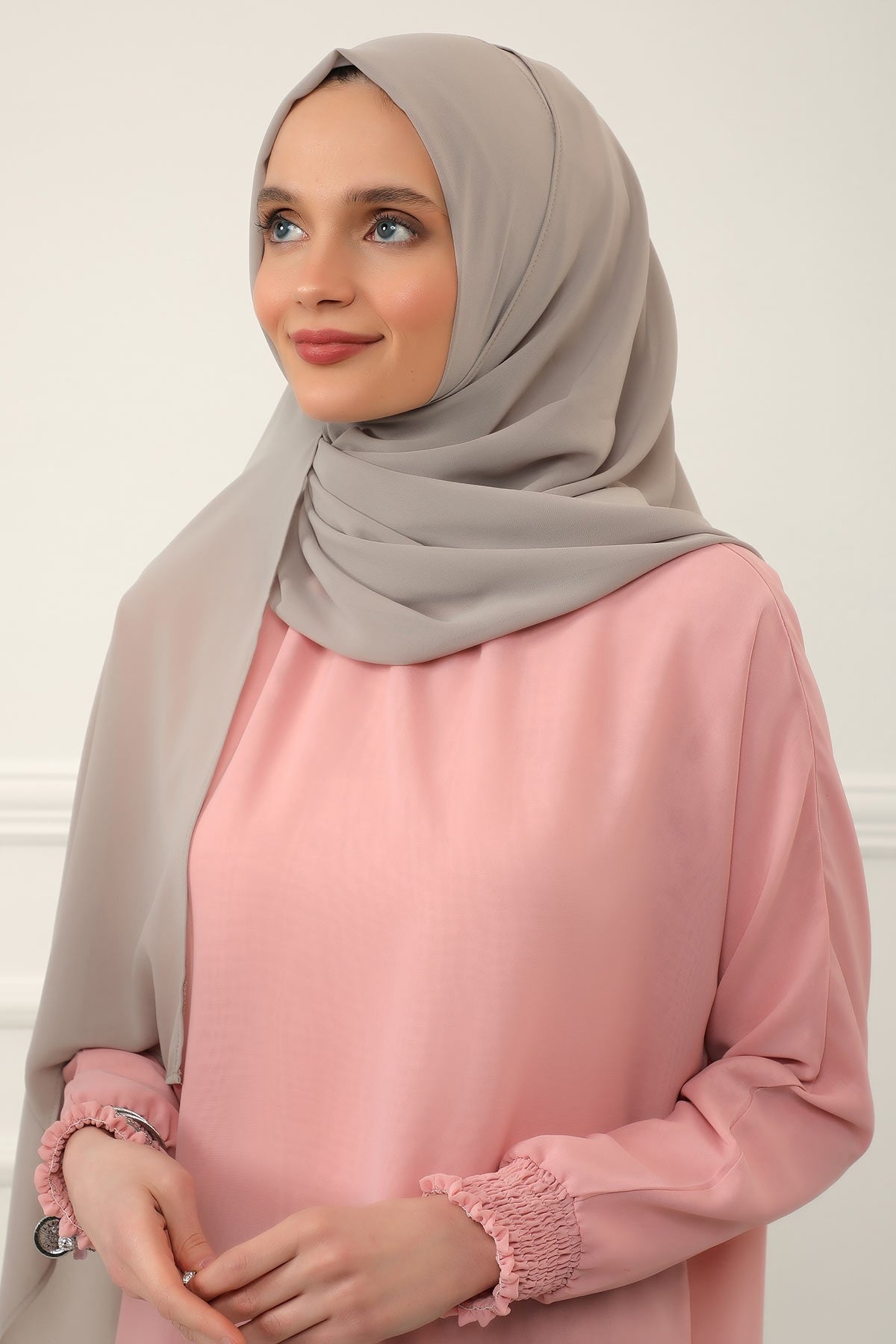 Women Instant Chiffon Shawl Modesty Turban Hijab Head Wrap Ready to Wear Women Headscarf made from Chiffon Fabric with Color Options,PS-11 Mink