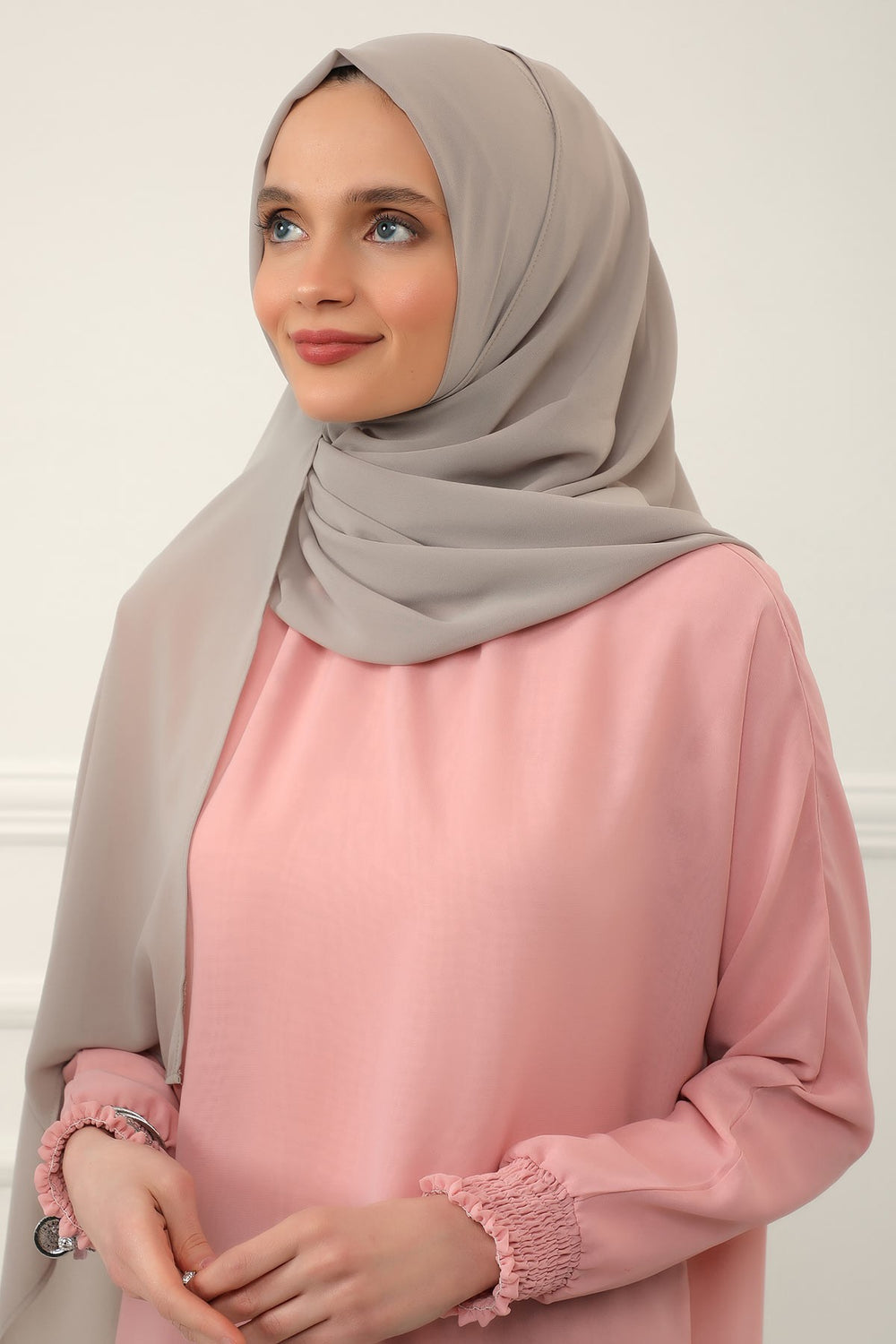 Women Instant Chiffon Shawl Modesty Turban Hijab Head Wrap Ready to Wear Women Headscarf made from Chiffon Fabric with Color Options,PS-11 Mink