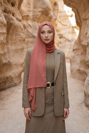 Women Instant Chiffon Shawl Modesty Turban Hijab Head Wrap Ready to Wear Women Headscarf made from Chiffon Fabric with Color Options,PS-11 Cinnamon