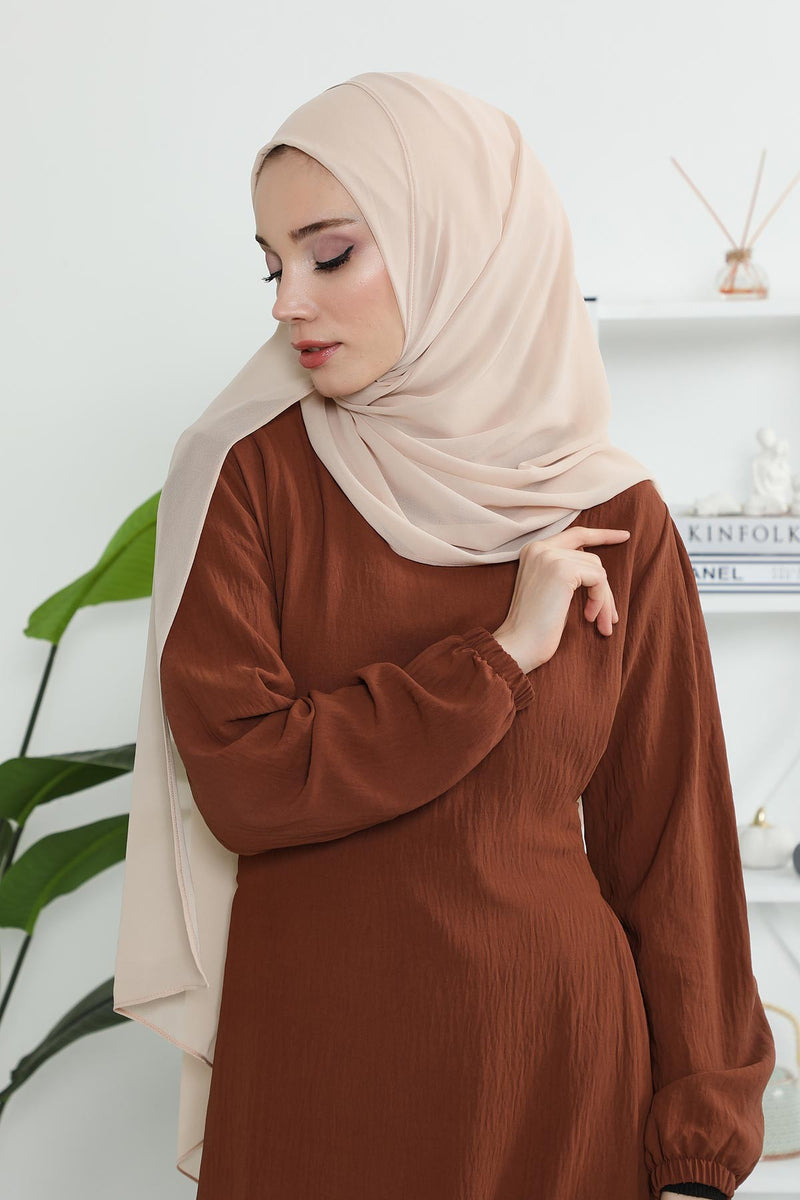 Women Instant Chiffon Shawl Modesty Turban Hijab Head Wrap Ready to Wear Women Headscarf made from Chiffon Fabric with Color Options,PS-11 Light Mink