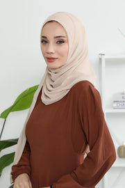 Women Instant Chiffon Shawl Modesty Turban Hijab Head Wrap Ready to Wear Women Headscarf made from Chiffon Fabric with Color Options,PS-11 Light Mink