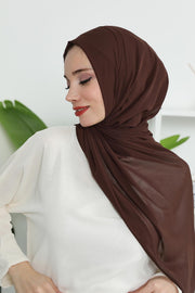 Women Instant Chiffon Shawl Modesty Turban Hijab Head Wrap Ready to Wear Women Headscarf made from Chiffon Fabric with Color Options,PS-11 Brown
