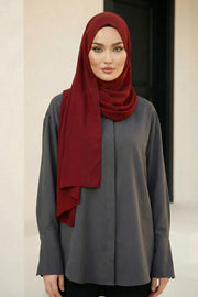 Women Instant Chiffon Shawl Modesty Turban Hijab Head Wrap Ready to Wear Women Headscarf made from Chiffon Fabric with Color Options,PS-11 Maroon