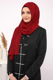 Women Instant Chiffon Shawl Modesty Turban Hijab Head Wrap Ready to Wear Women Headscarf made from Chiffon Fabric with Color Options,PS-11 Maroon