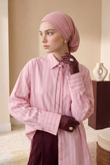 Women’s Chiffon Bonnet with Elegant Ruched Back Detail,B-102S Powder