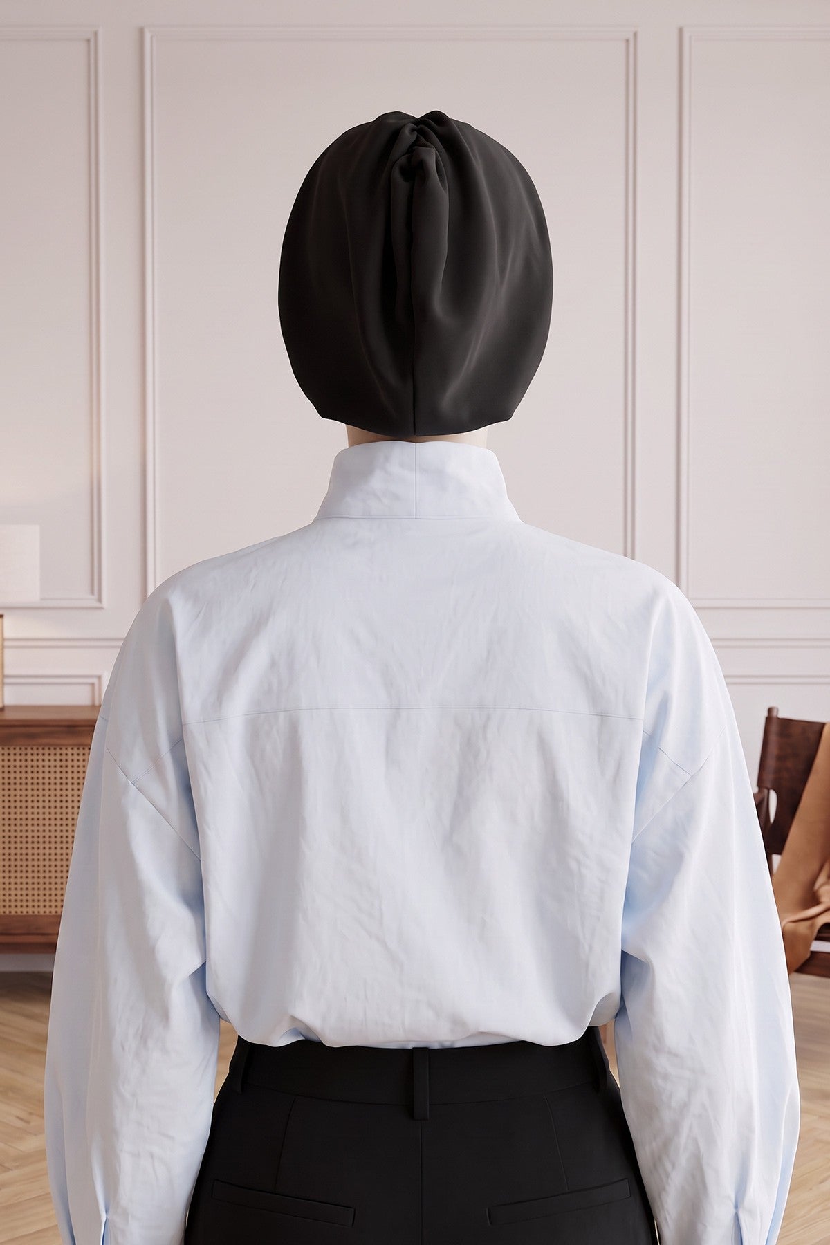 Women’s Chiffon Bonnet with Elegant Ruched Back Detail,B-102S