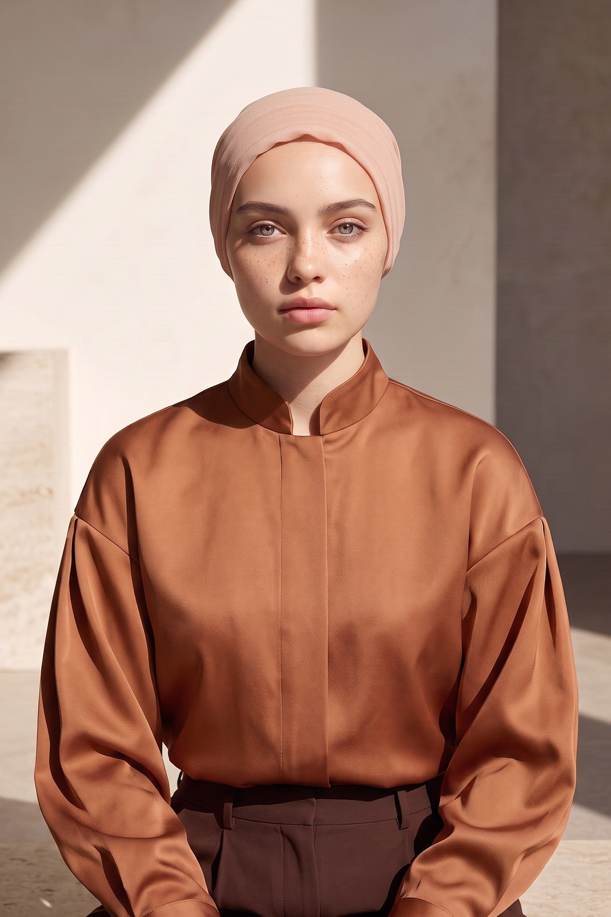 Women’s Chiffon Bonnet with Elegant Ruched Back Detail,B-102S
