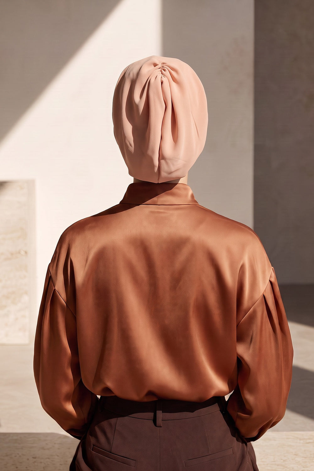 Women’s Chiffon Bonnet with Elegant Ruched Back Detail,B-102S
