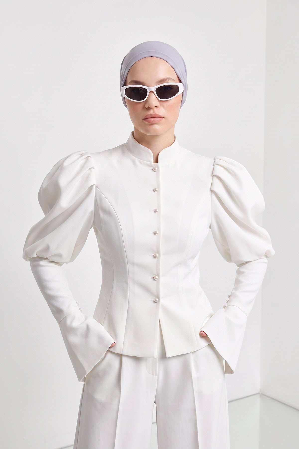 Women’s Chiffon Bonnet with Elegant Ruched Back Detail,B-102S Grey