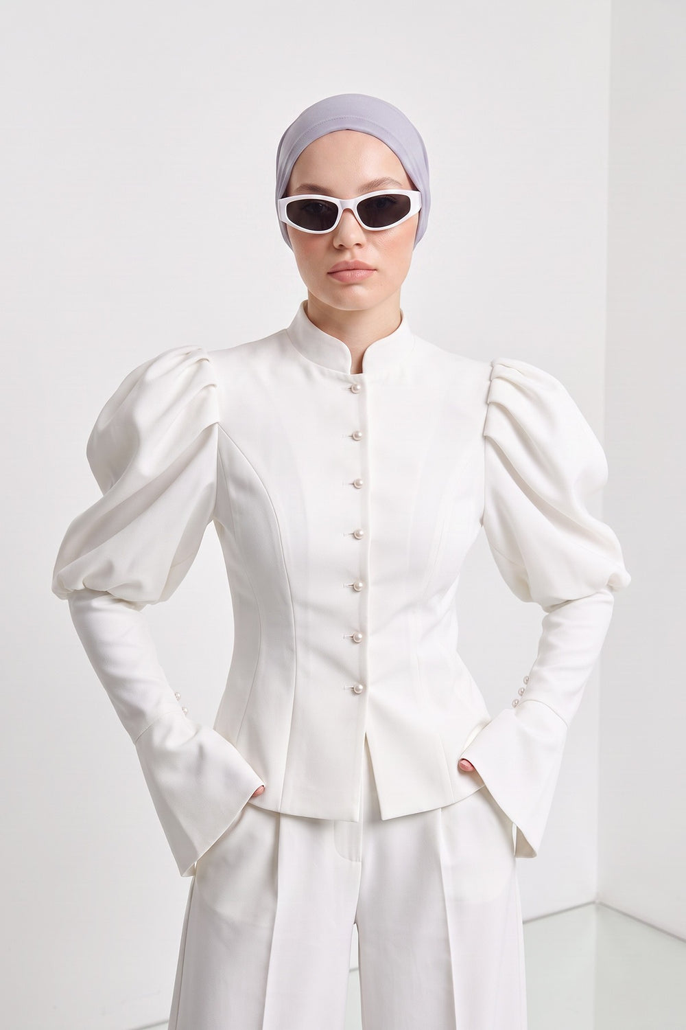 Women’s Chiffon Bonnet with Elegant Ruched Back Detail,B-102S Grey