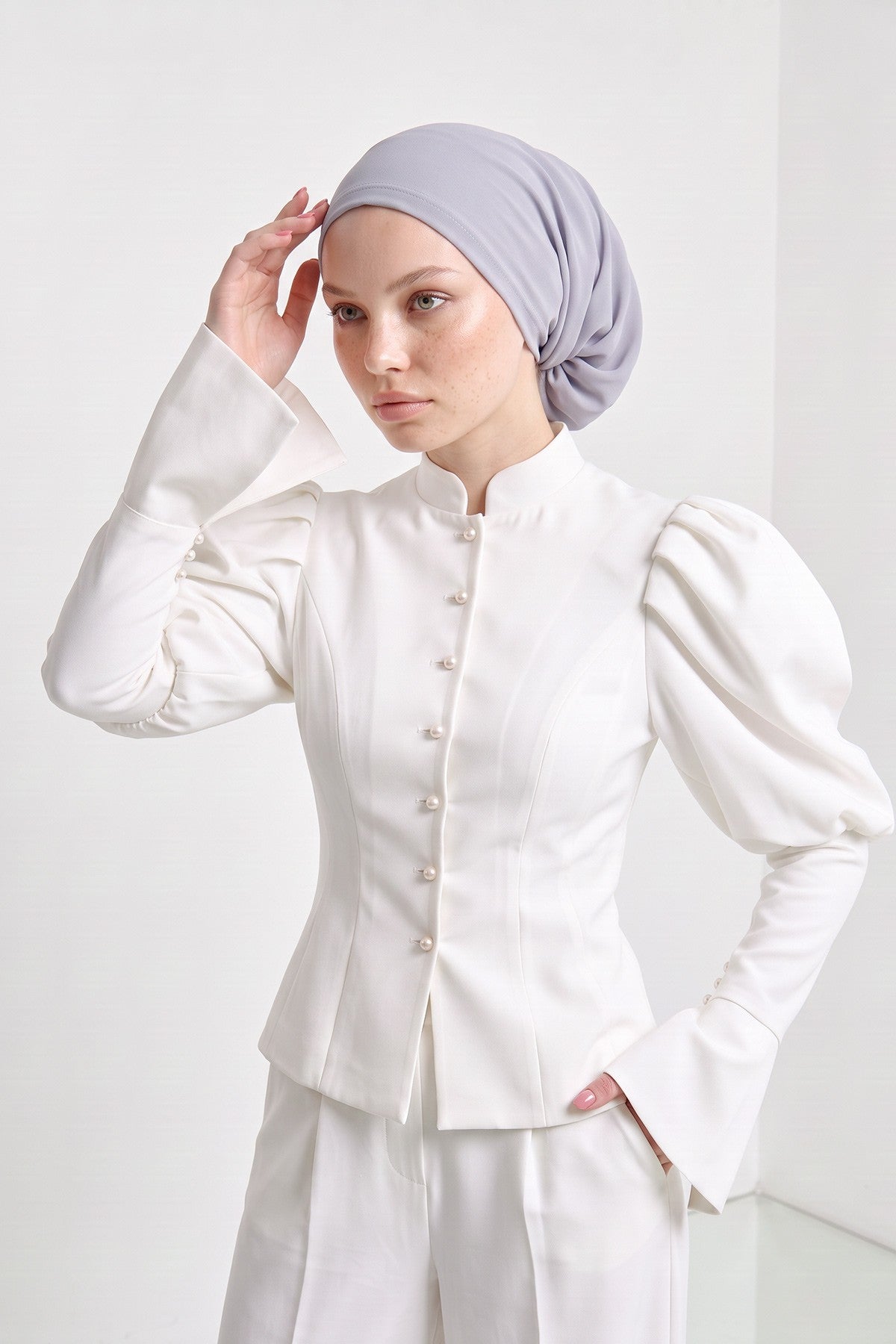 Women’s Chiffon Bonnet with Elegant Ruched Back Detail,B-102S