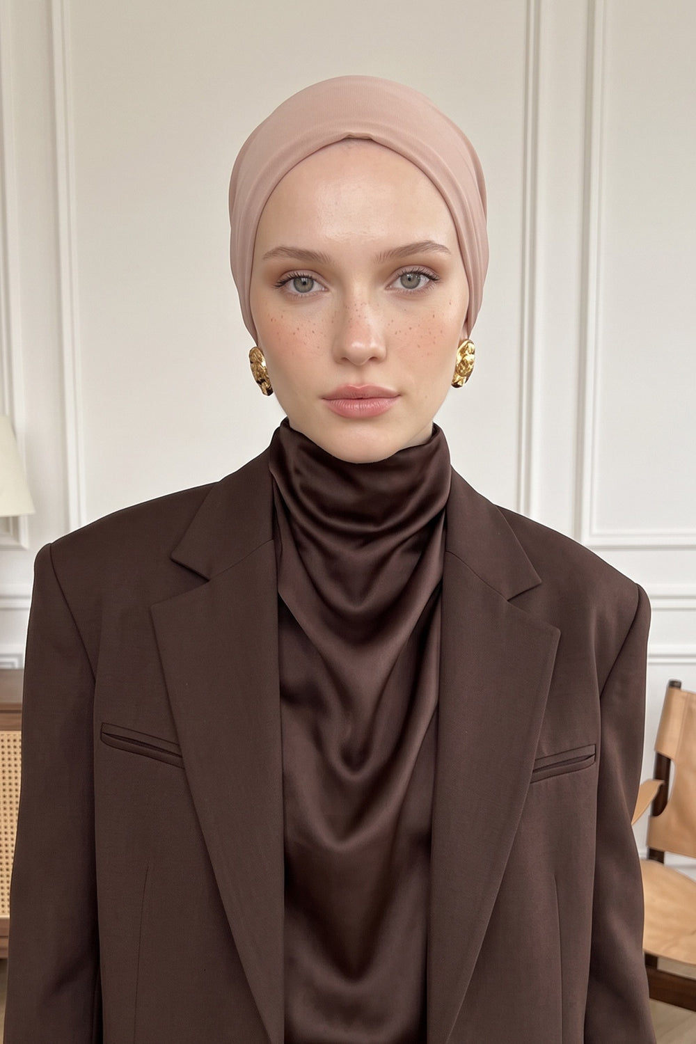 Women’s Chiffon Bonnet with Elegant Ruched Back Detail,B-102S