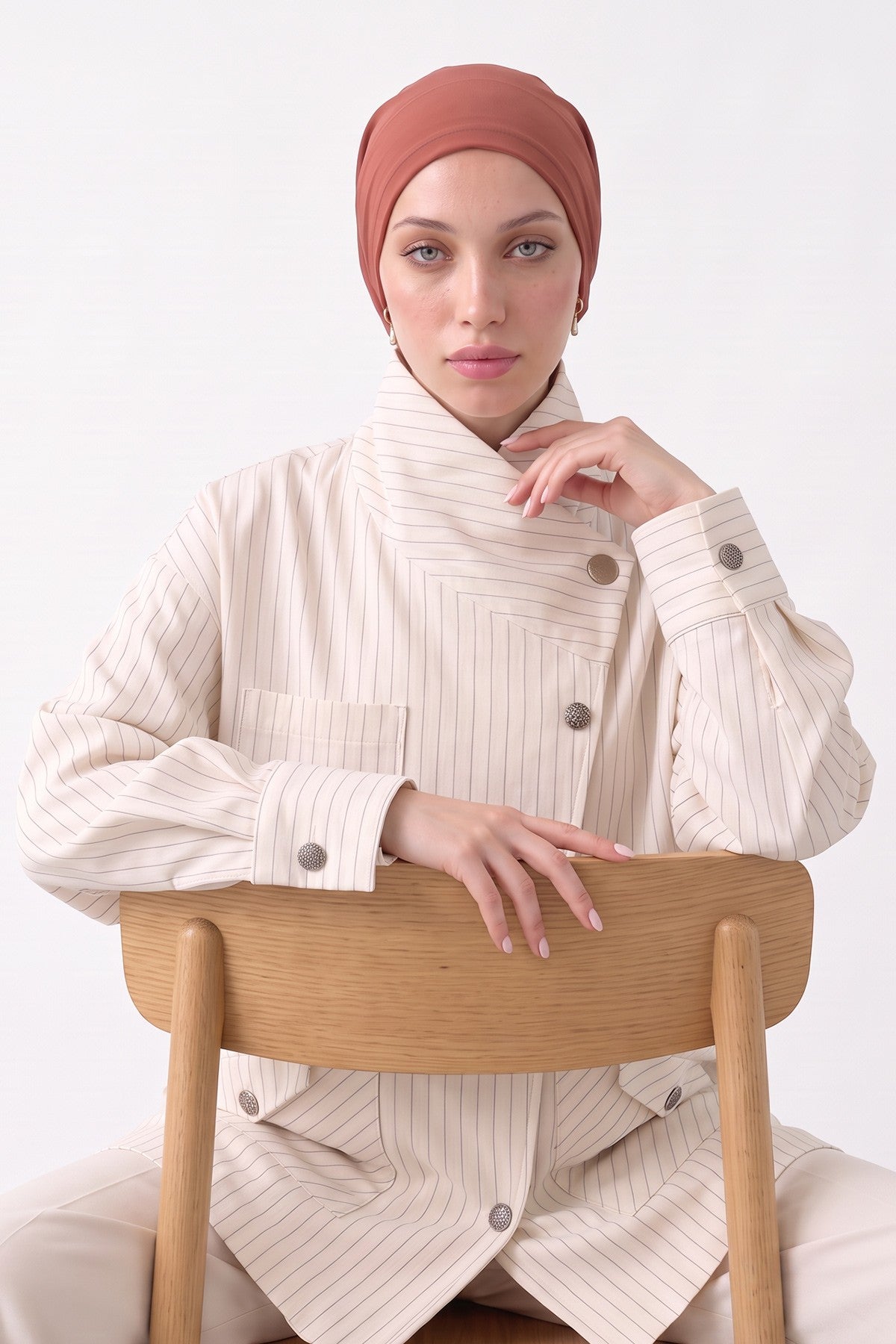 Women’s Chiffon Bonnet with Elegant Ruched Back Detail,B-102S