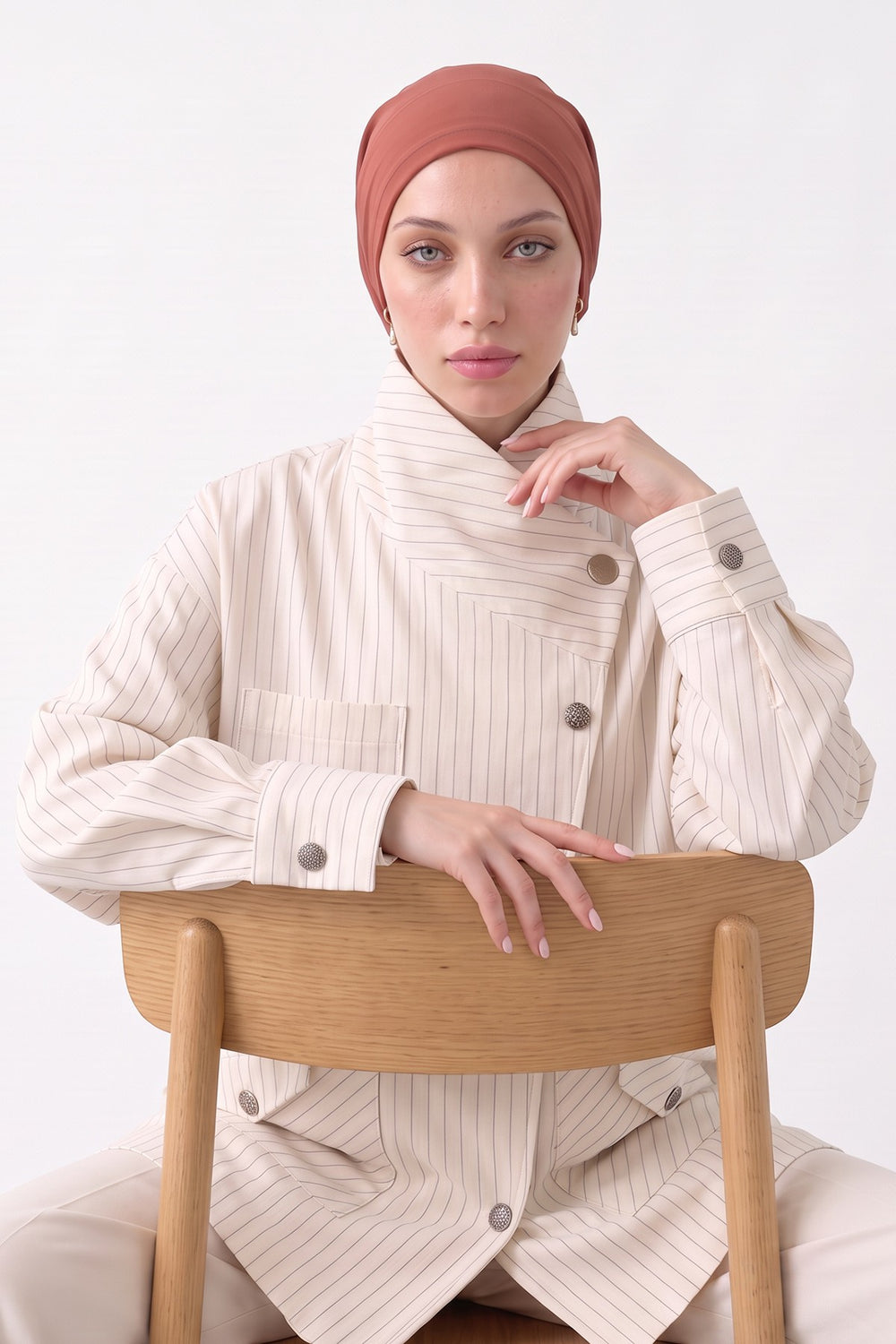 Women’s Chiffon Bonnet with Elegant Ruched Back Detail,B-102S