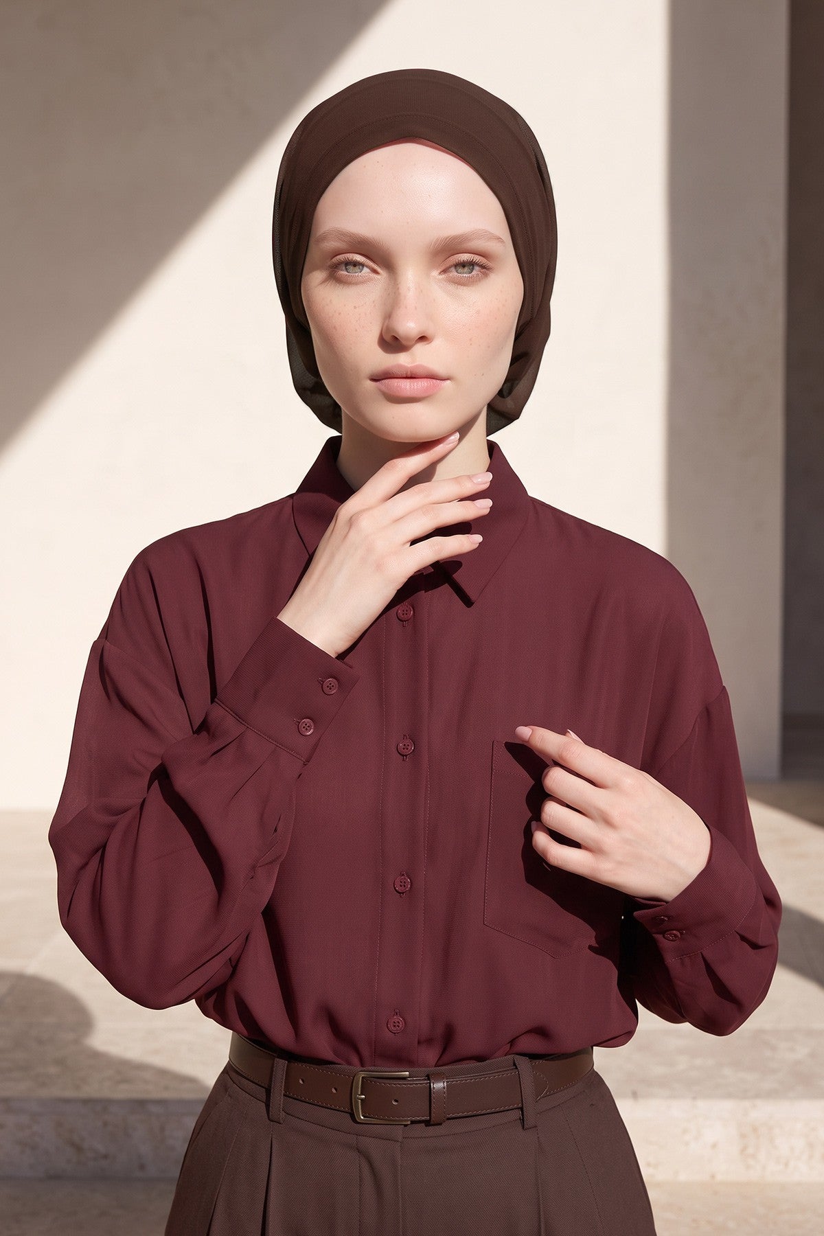Women’s Chiffon Bonnet with Elegant Ruched Back Detail,B-102S