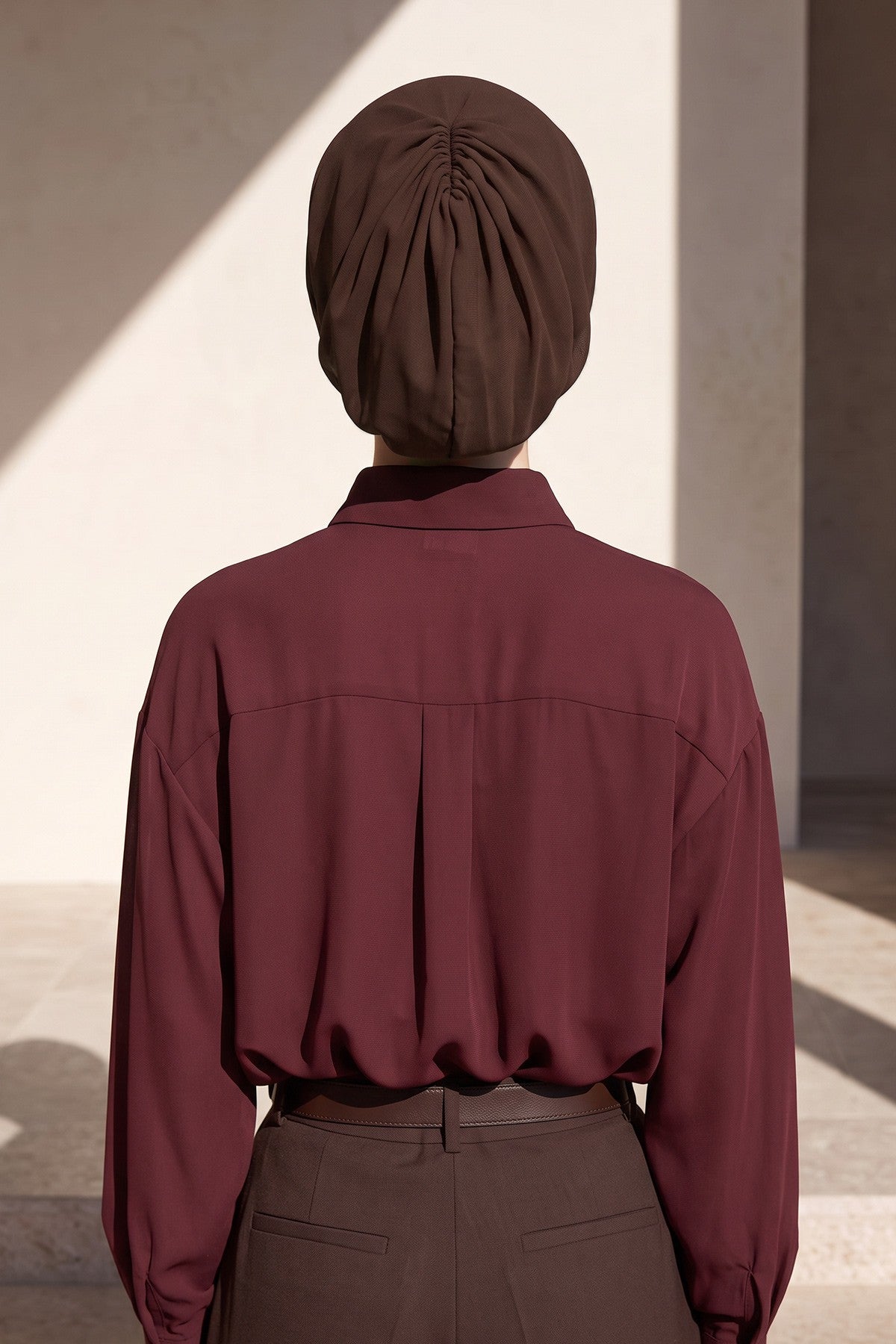 Women’s Chiffon Bonnet with Elegant Ruched Back Detail,B-102S